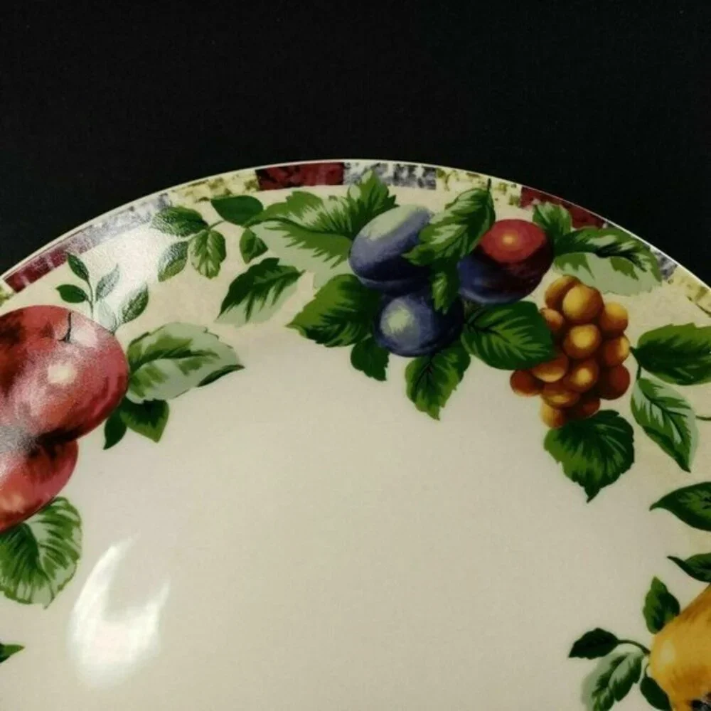 Sonoma Sakura Fruit Pattern Round Serving Platter‎ Crudite Cheese Cracker Plate